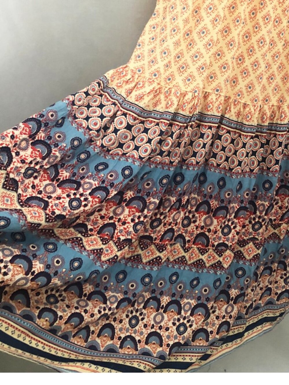 Angie Boho India Print Tassel Tie Maxi Dress Size Small NWT - Picture 9 of 12